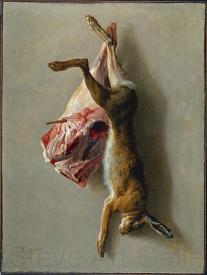 Jean-Baptiste Oudry A Hare and a Leg of Lamb Norge oil painting art